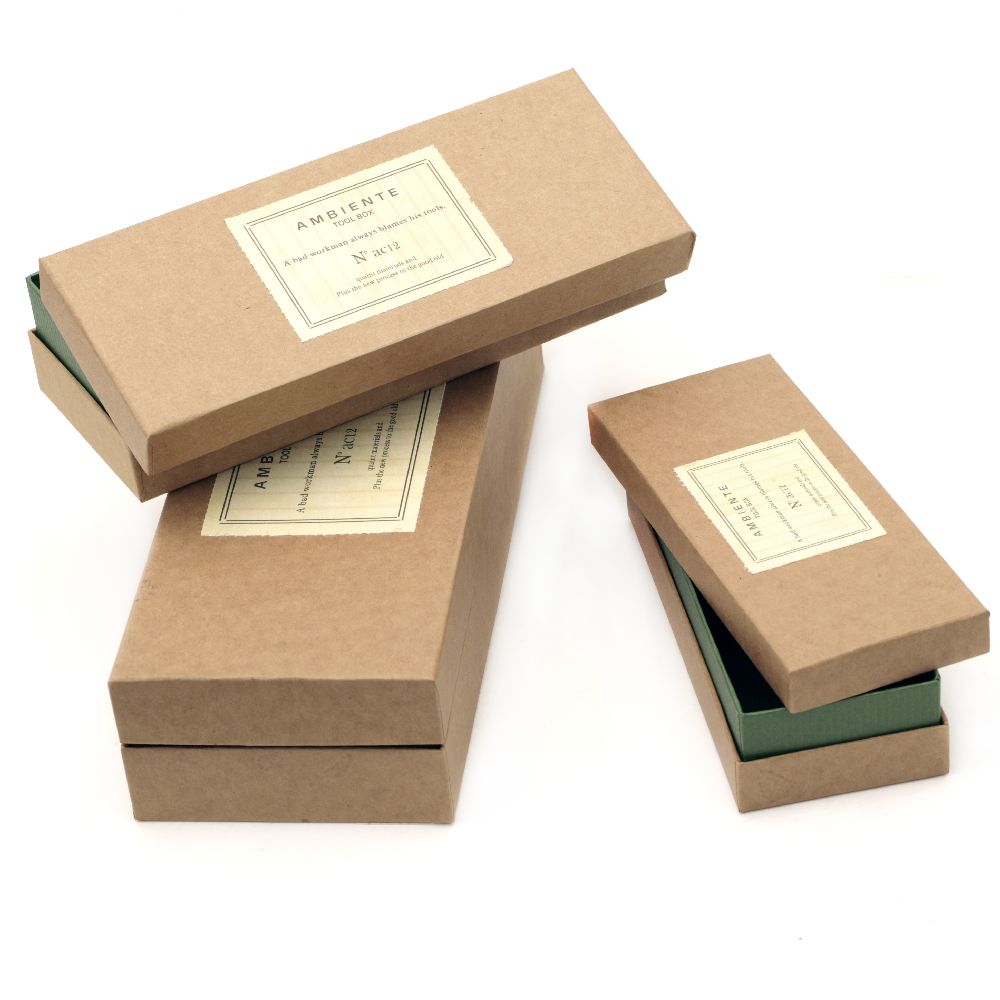 Κουτί δώρου χαρτόνι σετ 3 τεμαχίων-25.7x10.5x6 cm, 20.8x8.5x5 cm, 16.8x6.9x4 cm 