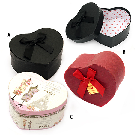 Heart-Shaped Cardboard Gift Box / 110x130 mm / ASSORTED