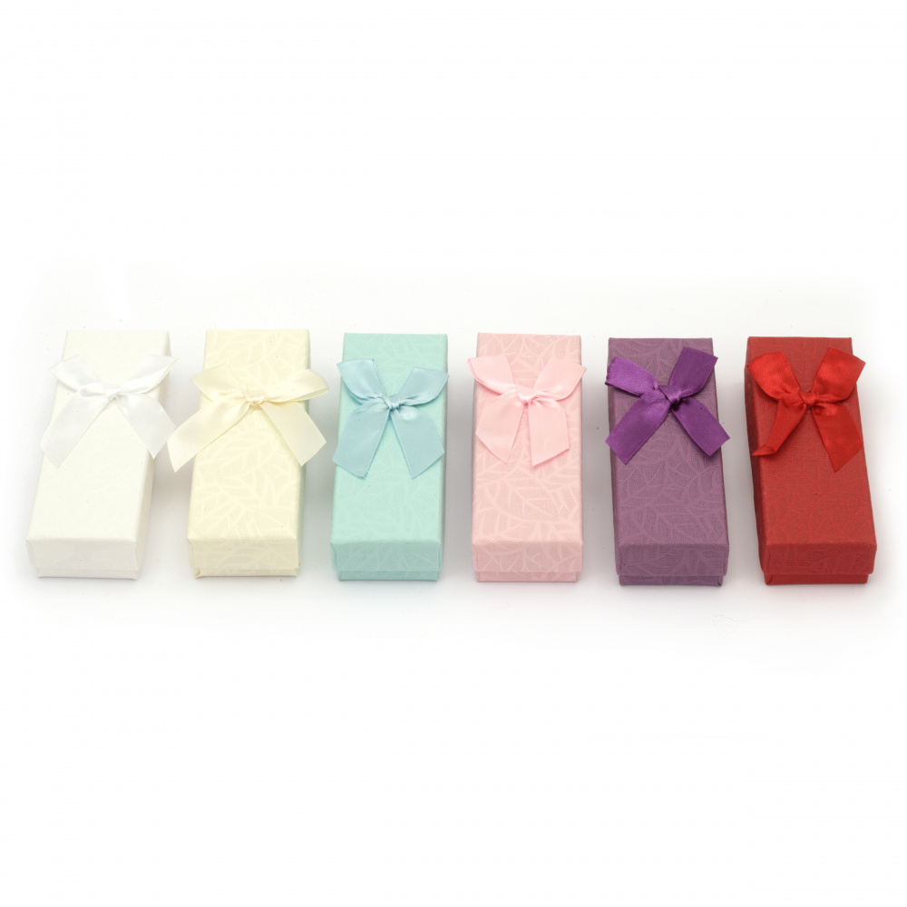 Cardboard Gift Box with Satin Ribbon / 40x120 mm / ASSORTED