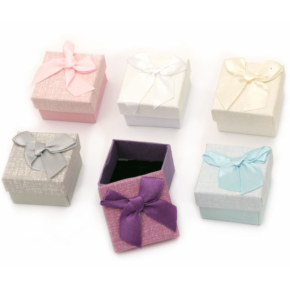 Stylish Small Gift Box for Jewelry Packaging, 50x50 mm, ASSORTED