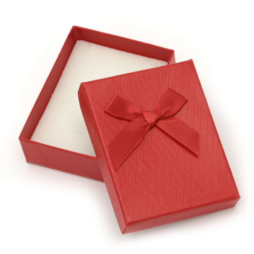 Luxury Jewelry Gift Box with Satin Bow, 70x90 mm, ASSORTED