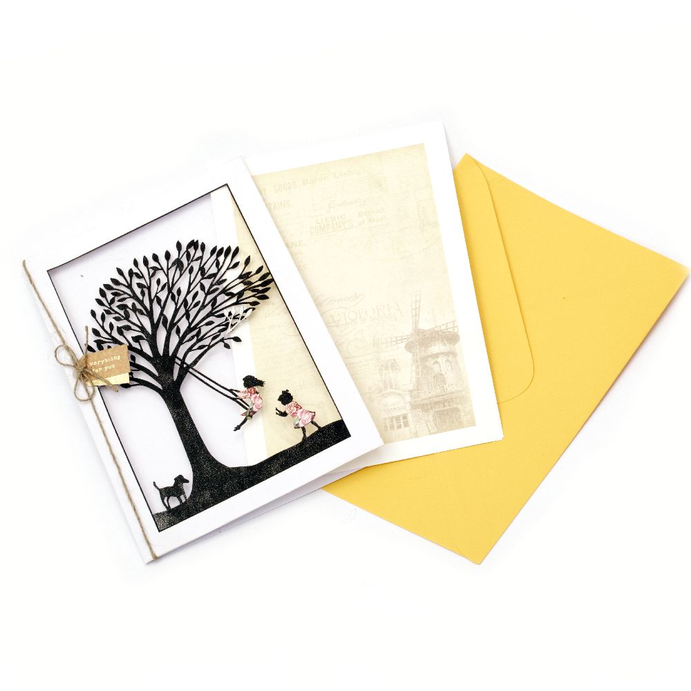 Wish card with envelope and decoration 166x115 mm Frends