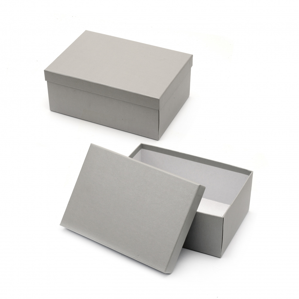 Кутия за подарък правоъгълна 24.5x17.5x10 см сива