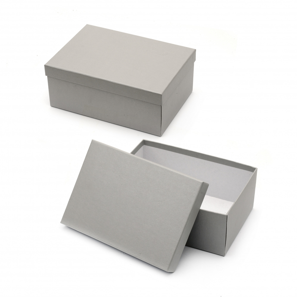 Cardboard Rectangular Gift Box for Packaging, 26.5x19x11 cm, Gray
