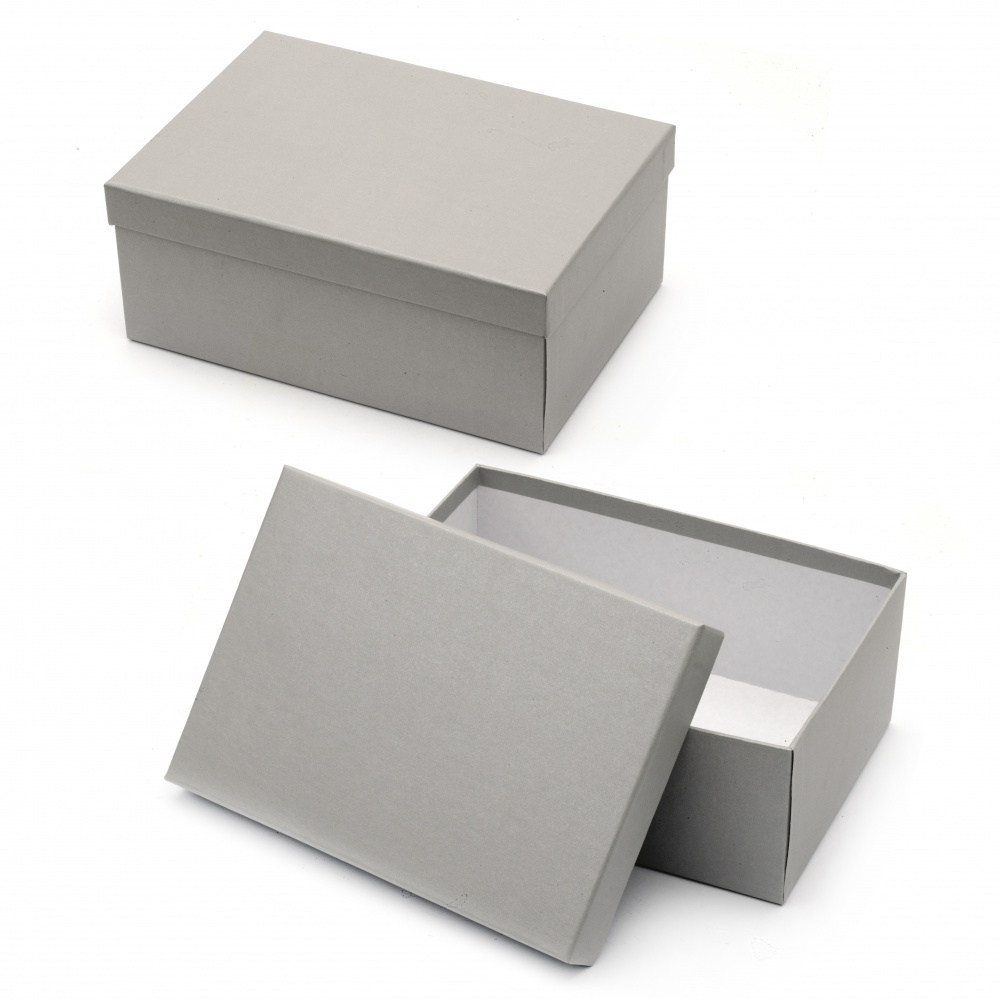Кутия за подарък правоъгълна 35x26.5x15 см сива