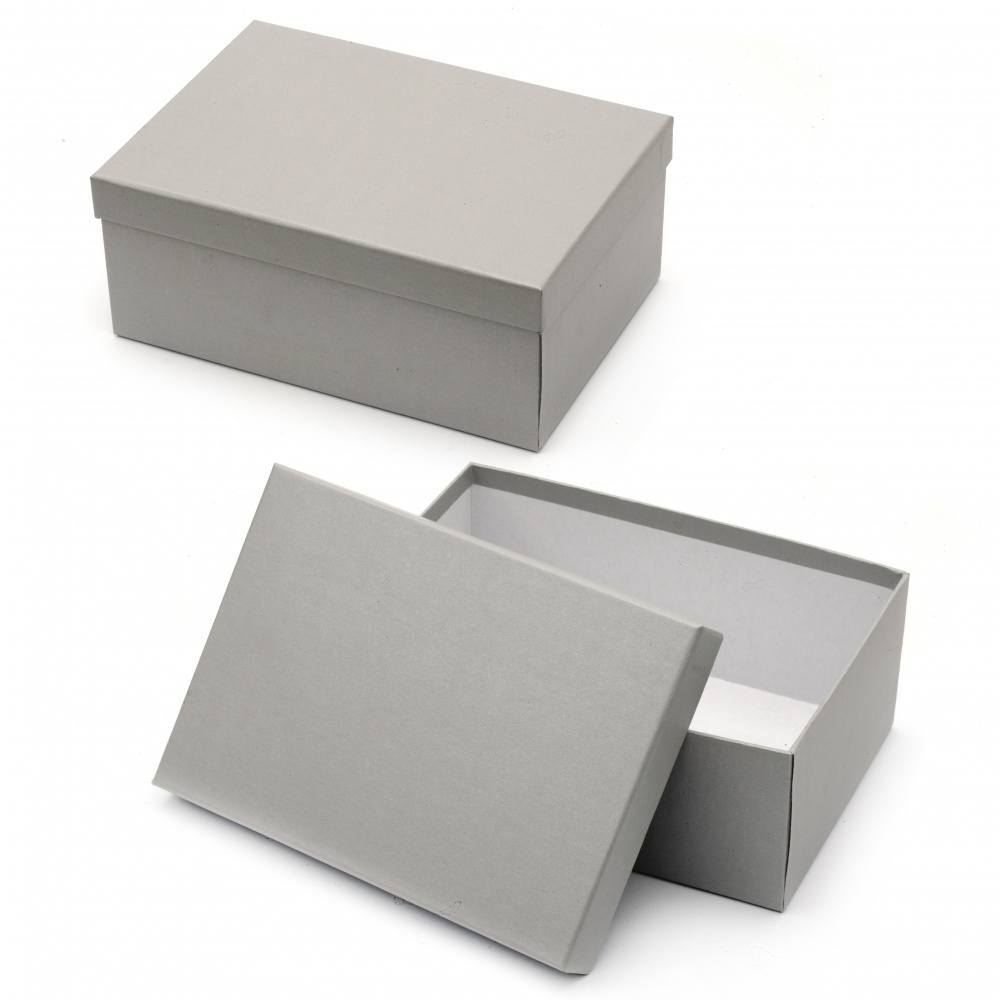 Кутия за подарък правоъгълна 37x28x16 см сива