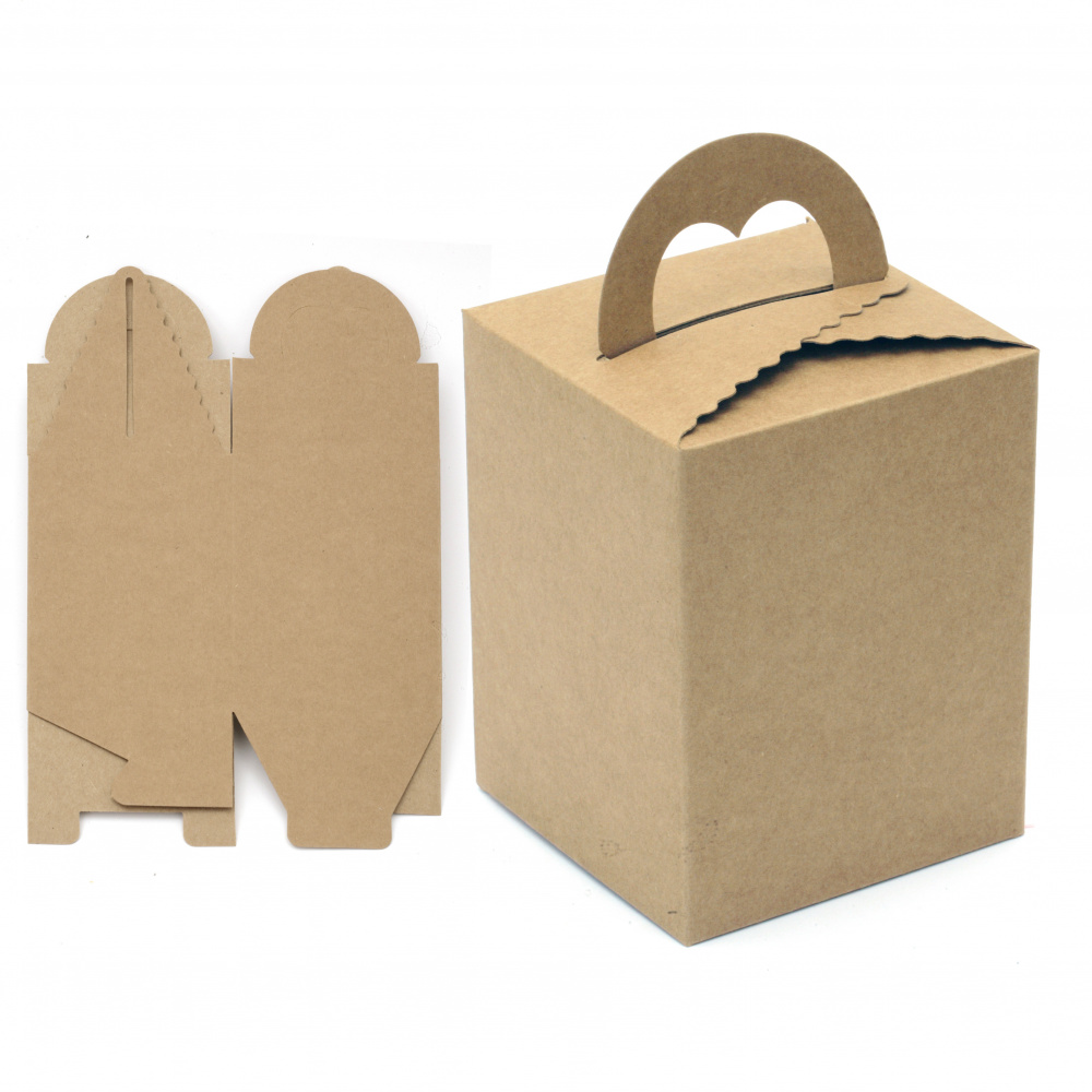 Kraft cardboard box folding 9x9x12 cm