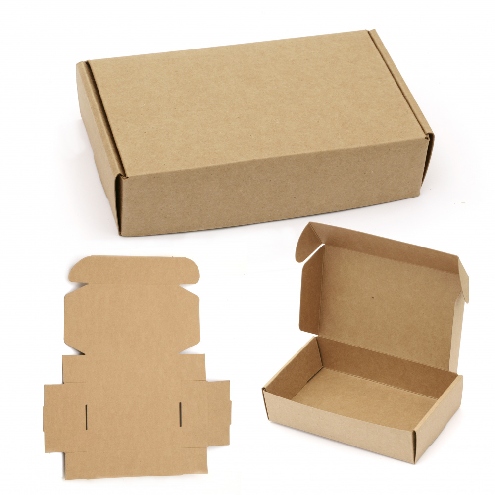 Кутия крафт картон сгъваема 11x19x4.5 см
