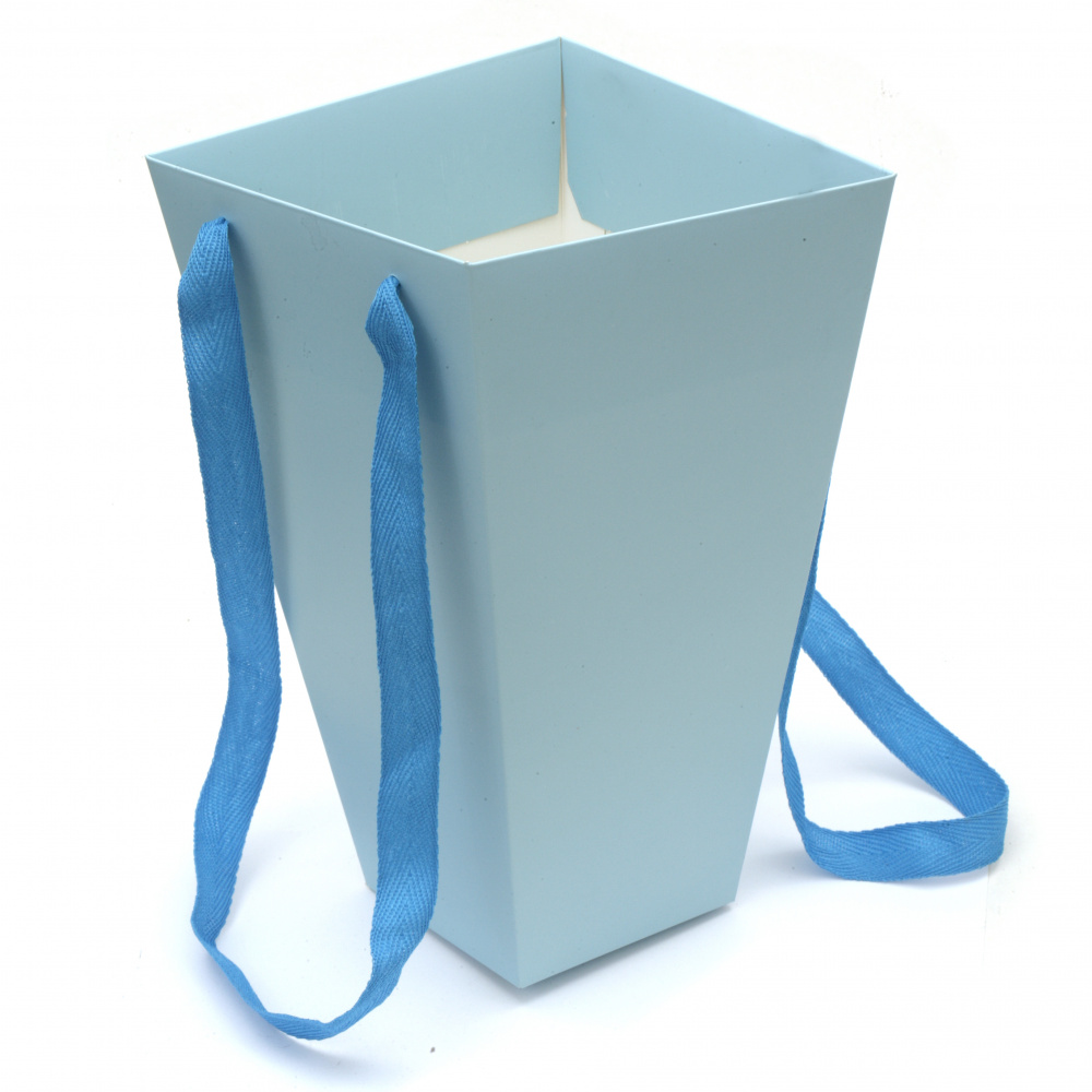 Gift bag made of cardboard 270x90 ~ 150 mm color blue light