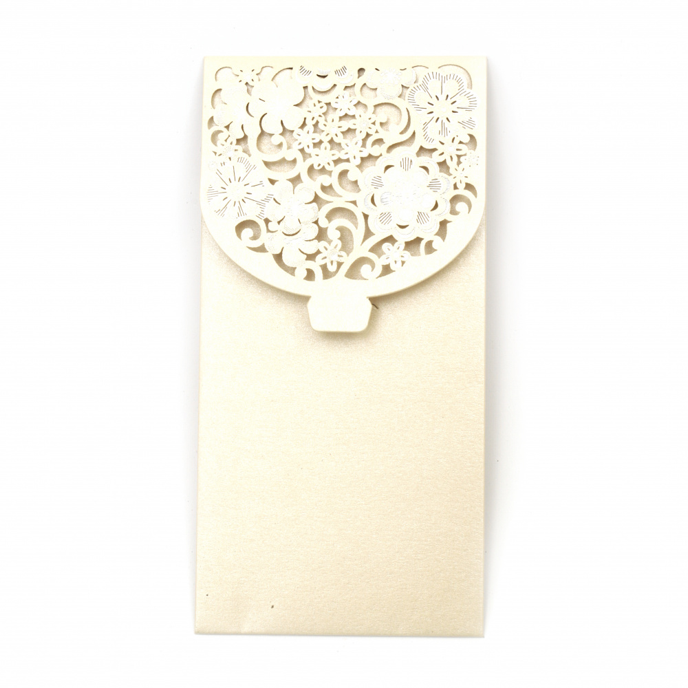 Luxury Envelope for Cash Gifts and Vouchers, 175x85 mm, Champagne Pearl Paper