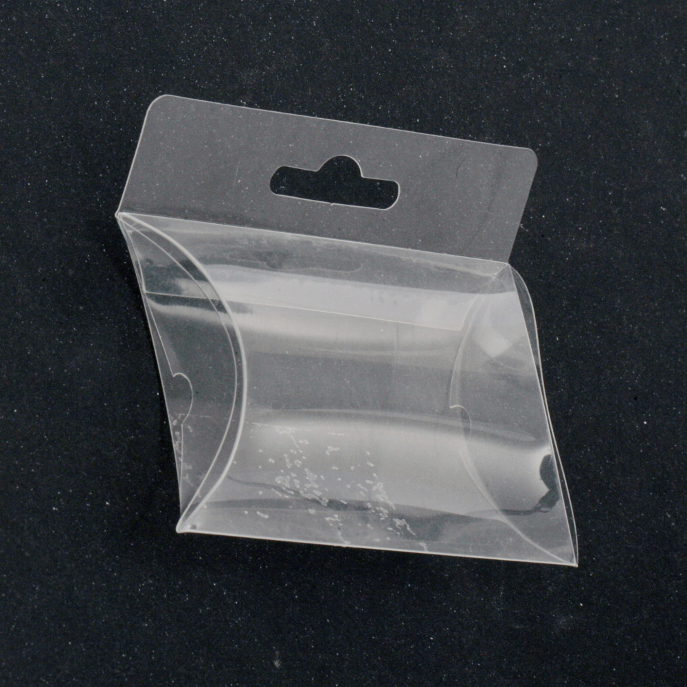 PVC Gift Box with Hanger / Folding, Soft, Transparent, 90x85 ± 110x10 ± 30 mm