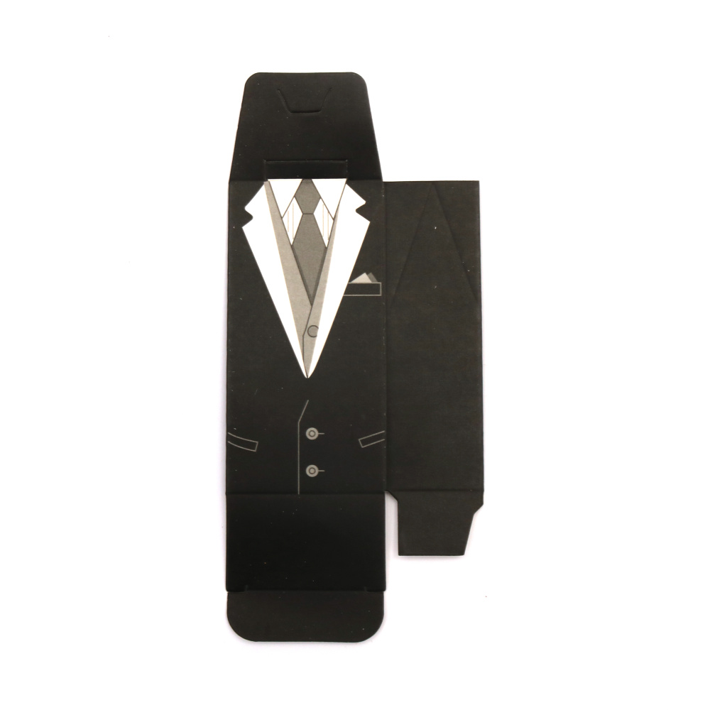 Cardboard Gift Box for Men / Suit, 105x50x30 mm,  Black and White