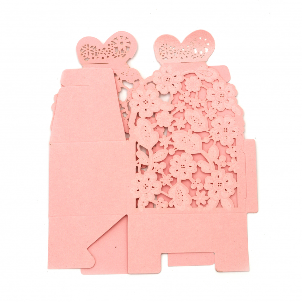 Folding Openwork Cardboard Box / Flowers, 130x90x60, Pink