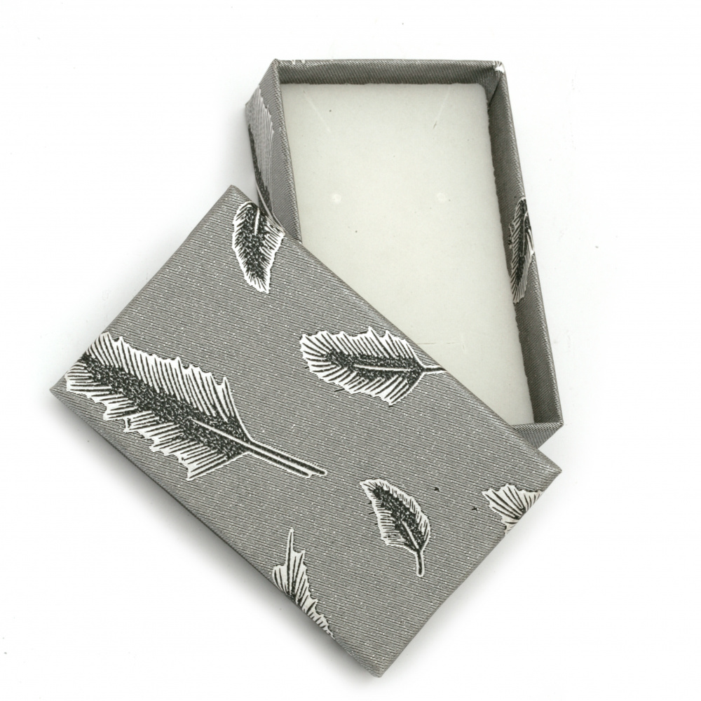 Cardboard Jewelry Box / Feathers, 50x80 mm, ASSORTED
