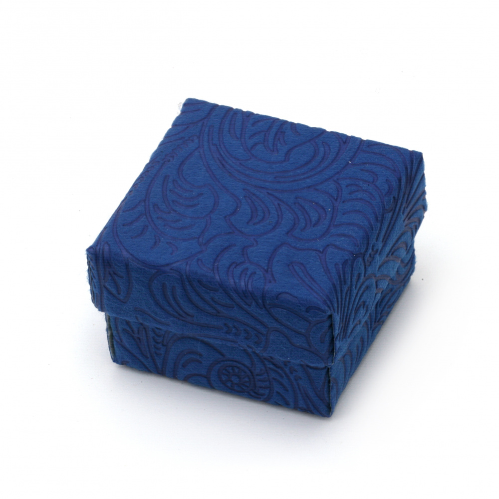 Square Jewelry Box / Velvet Ornaments, 50x50 mm, ASSORTED 