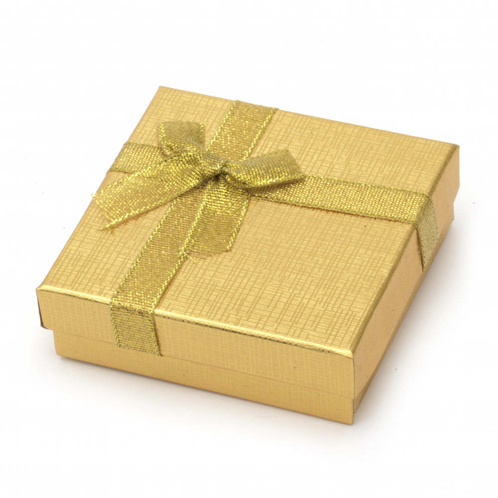 Luxury Jewelry Gift Box, 90x90 mm, Gold