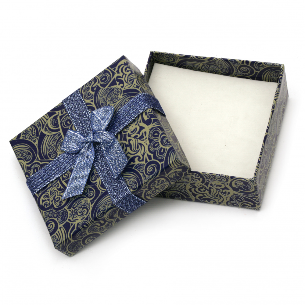 Cardboard Jewelry Gift Box with Vintage Patterns, 90x90 mm, ASSORTED