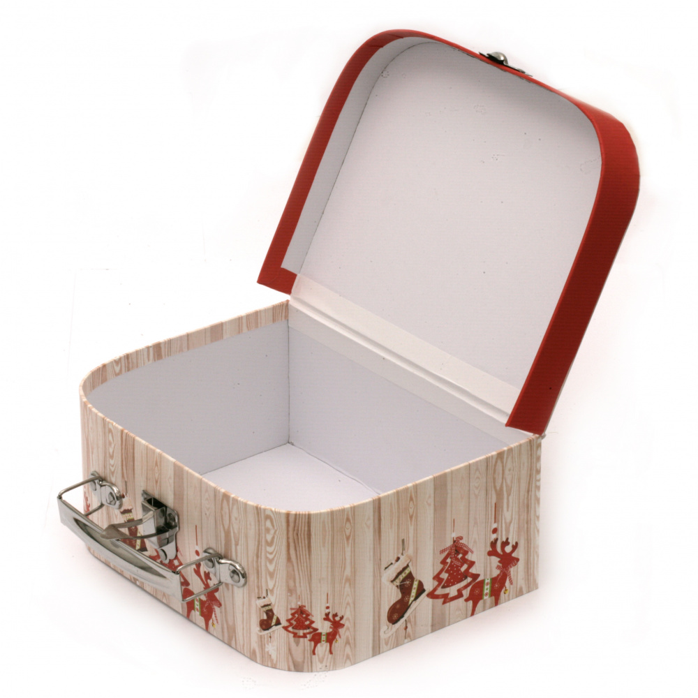 Gift box with Christmas motifs 180x250x90 mm suitcase type ASSORTED