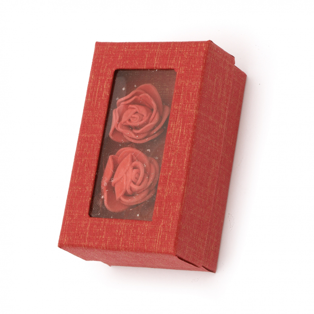 Jewelry Gift Box with Window and Roses, 50x80 mm, ASSORTED