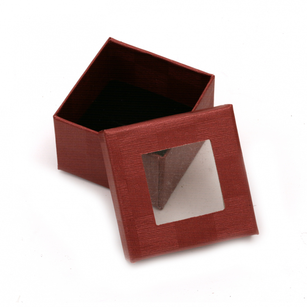Cardboard Jewelry Gift Box with Window, 50x50 mm, ASSORTED