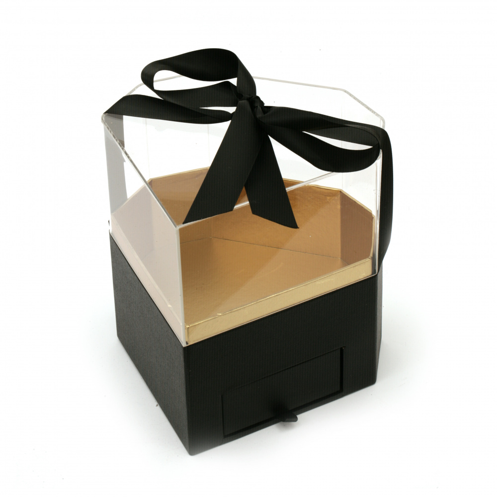 Diamond-shaped Gift Box with Тransparent Lid, 200x200x190 mm, ASSORTED Colors
