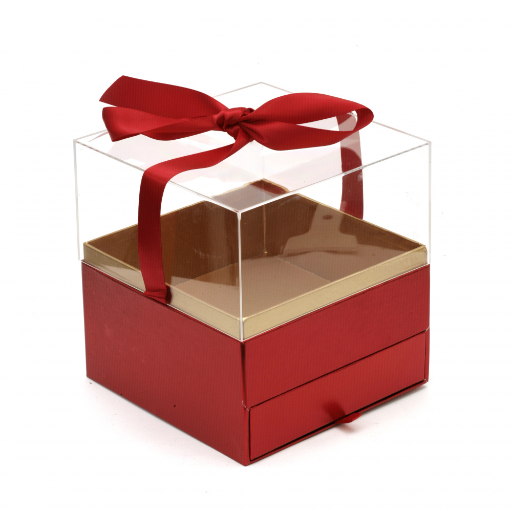 Square Gift Box with Transparent Lid,180x180x190 mm, ASSORTED