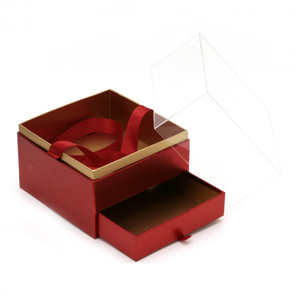 Square Gift Box with Transparent Lid,180x180x190 mm, ASSORTED