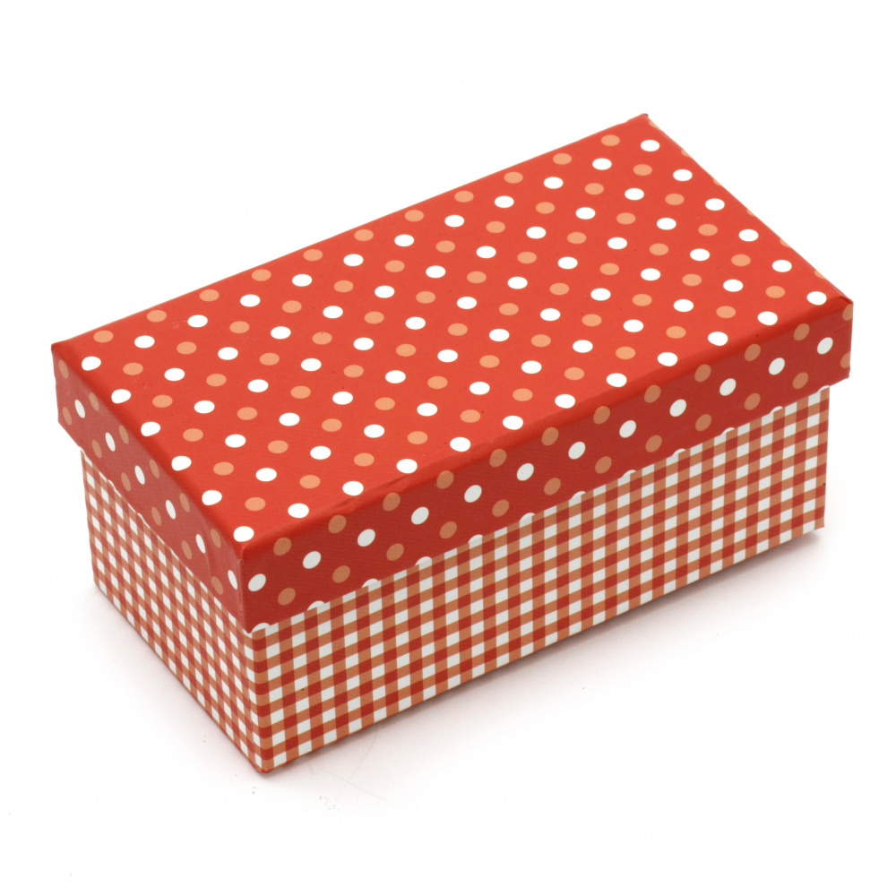 Rectangular Cardboard Gift Box FOLIA, Red, 13x7x5.5 cm