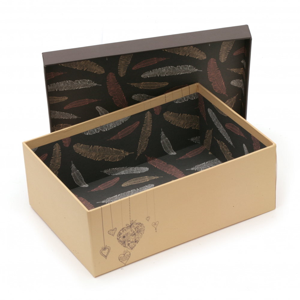 Rectangular Cardboard Gift Box FOLIA / Heart, 20.5x14.5x7.5 cm