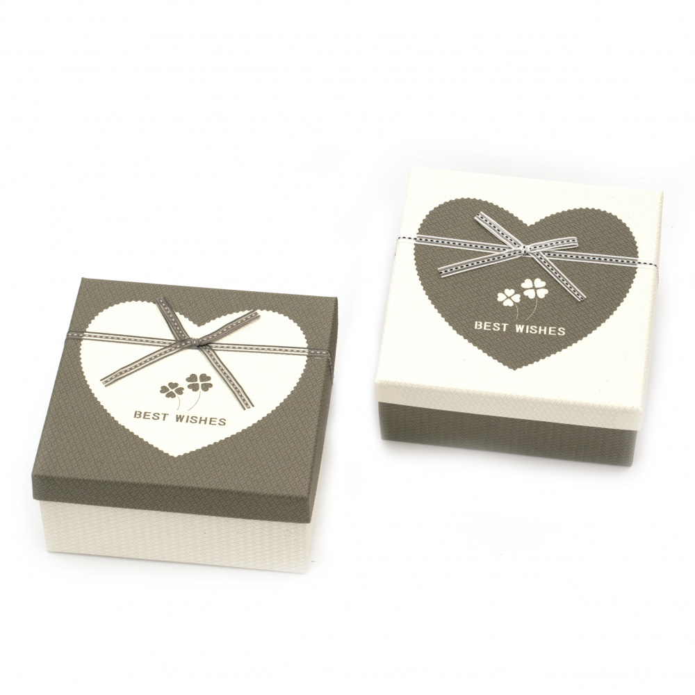 Cardboard Gift Box / Best Wishes, 150x150x70 mm, ASSORTED