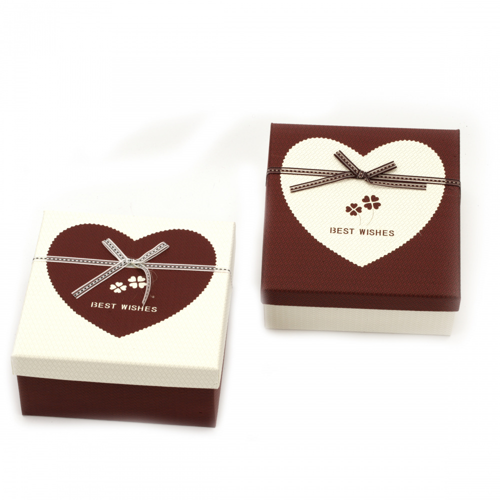 Cardboard Gift Box / Best Wishes, 150x150x70 mm, ASSORTED