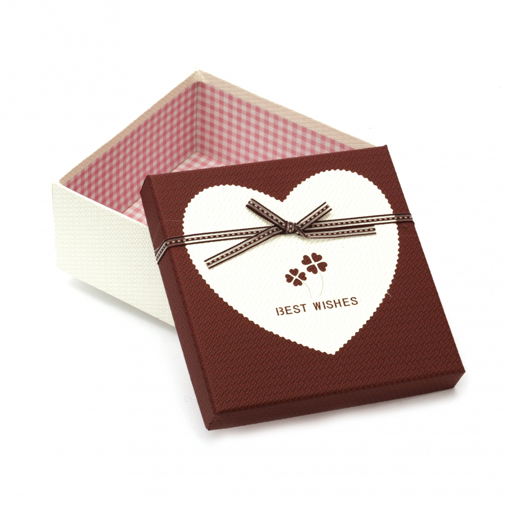 Cardboard Gift Box / Best Wishes, 150x150x70 mm, ASSORTED