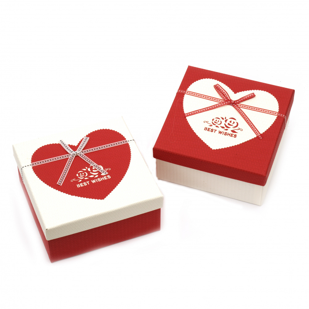 Cardboard Gift Box / Best Wishes,  150x150x70 mm, ASSORTED