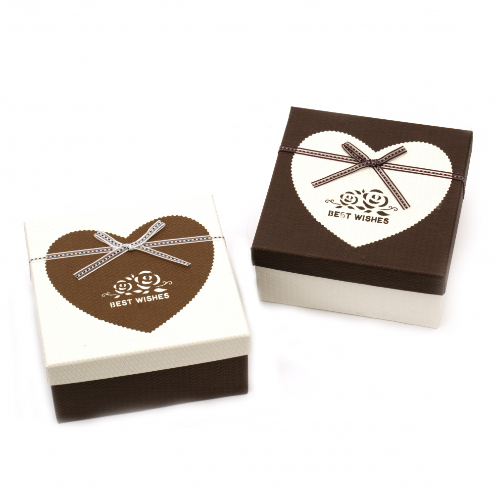 Cardboard Gift Box / Best Wishes,  150x150x70 mm, ASSORTED