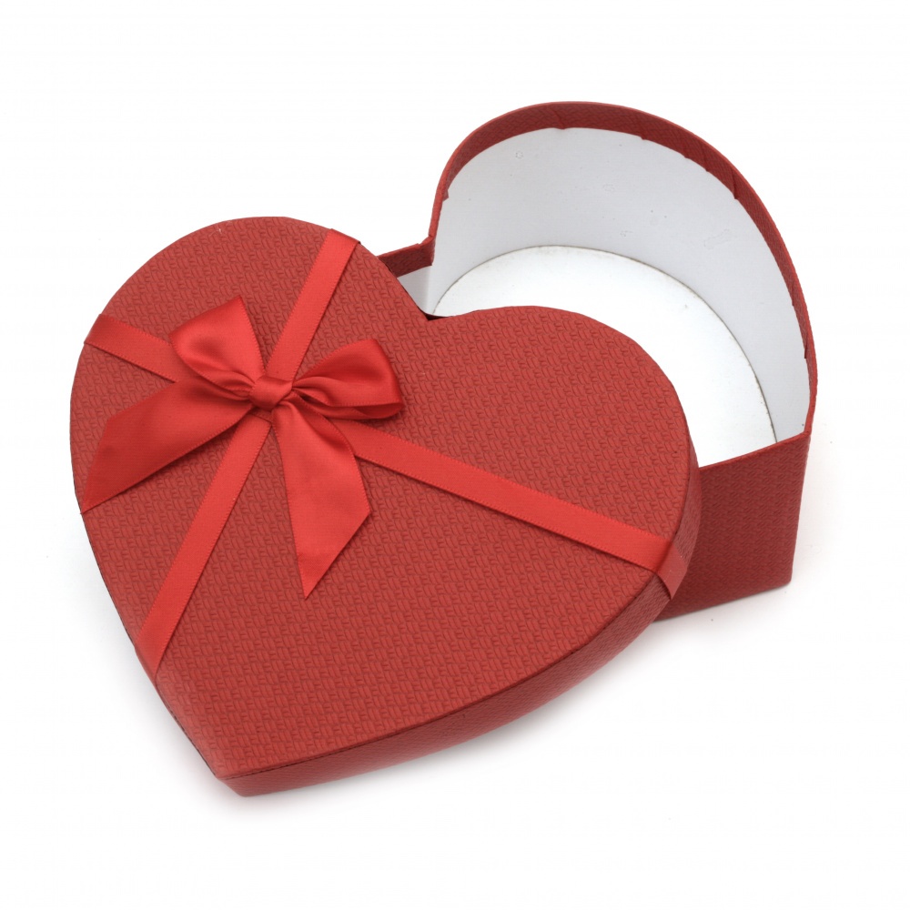 Cardboard Gift Box / Heart 190x220x85 mm, Red
