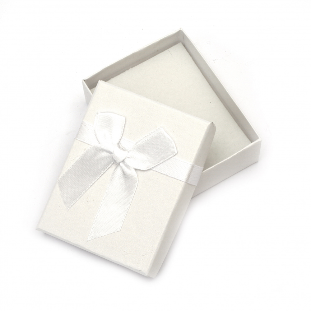 Jewelry Gift Box with Simple Design, 70x90 mm, White