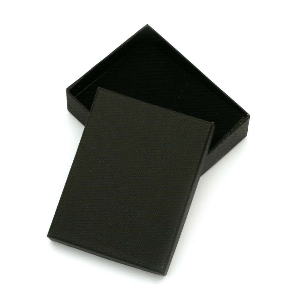 Cardboard Jewelry Gift Box with Simple Design, 70x90 mm, Black