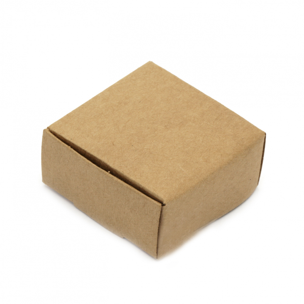 Folding Gift Box made of Kraft Cardboard, 5.5x5.5x2.5 cm