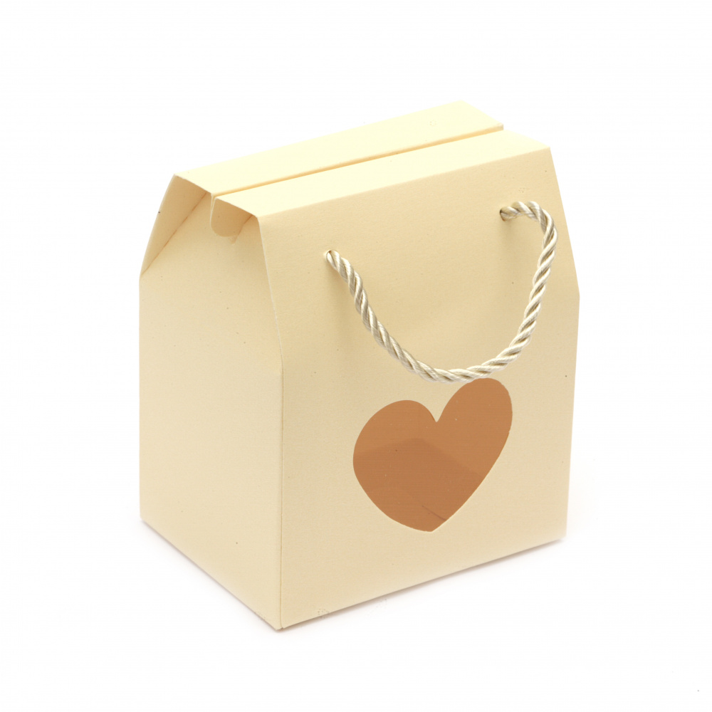 Kraft Cardboard Box with Link, 10.5x8.9x6.7 cm, Cream