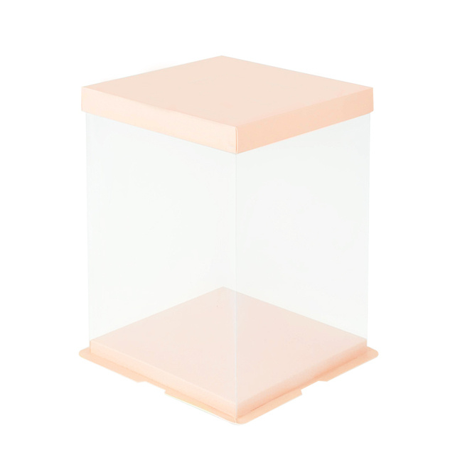 Folding PVC and Cardboard Gift Box, 3-layer 34x34x37 cm Pink