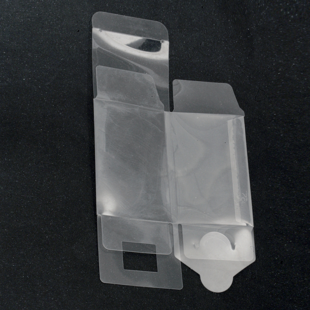 PVC Foldable Box, Soft, Transparent 7x7x12 cm 