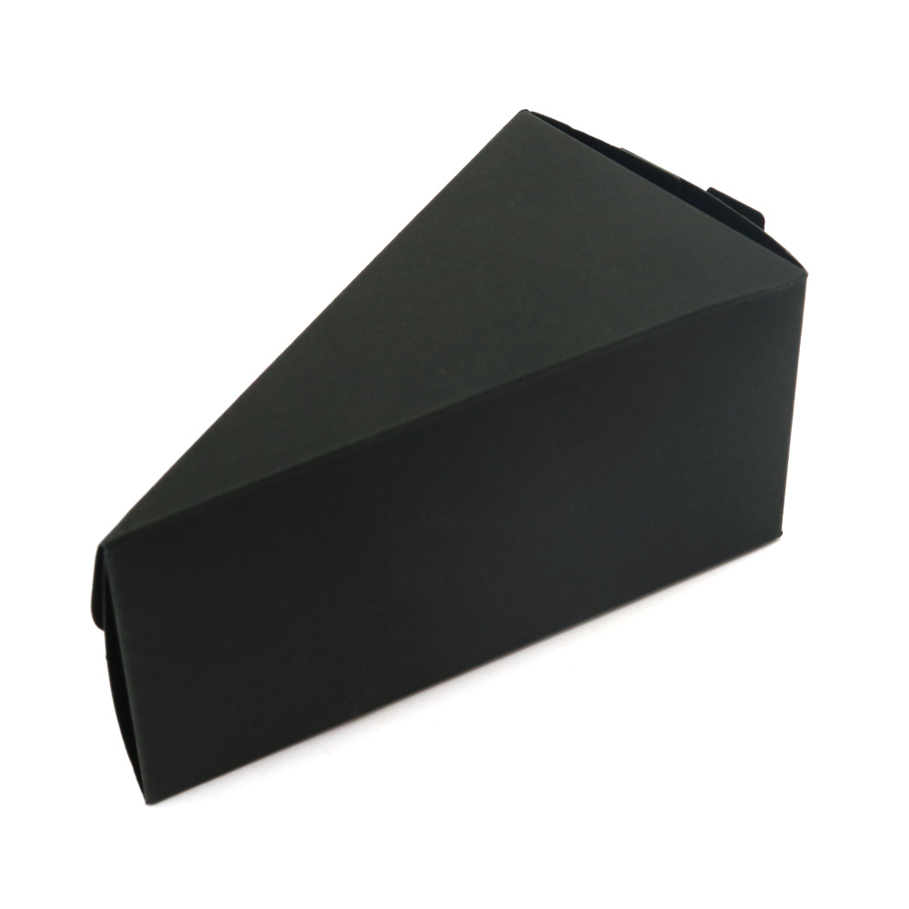Blank Cardboard Cake Piece Box / 12x6.5x6 cm / Black - 1 piece
