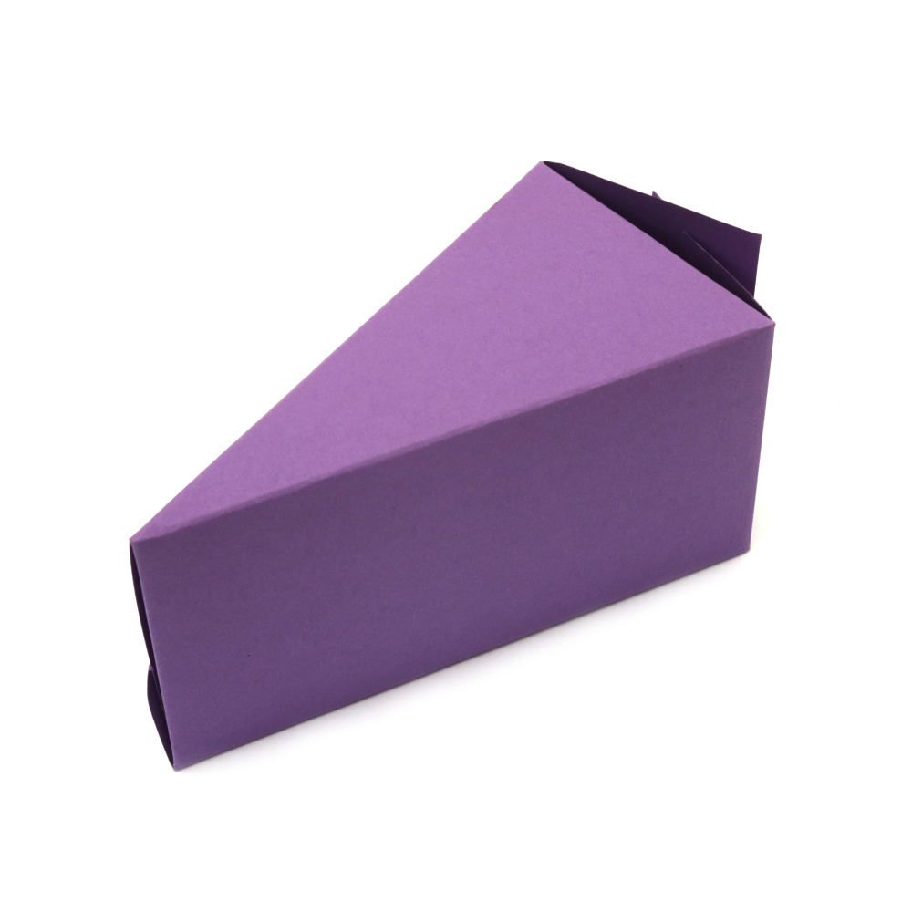 Blank Cardboard Piece of Cake Shaped Box, 12x6.5x6 cm, Light Purple color - 1 piece