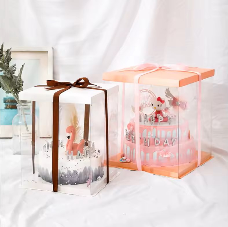 Кутия за подаръци PVC и картон двуслойна сгъваема 17x17x12 см бяла