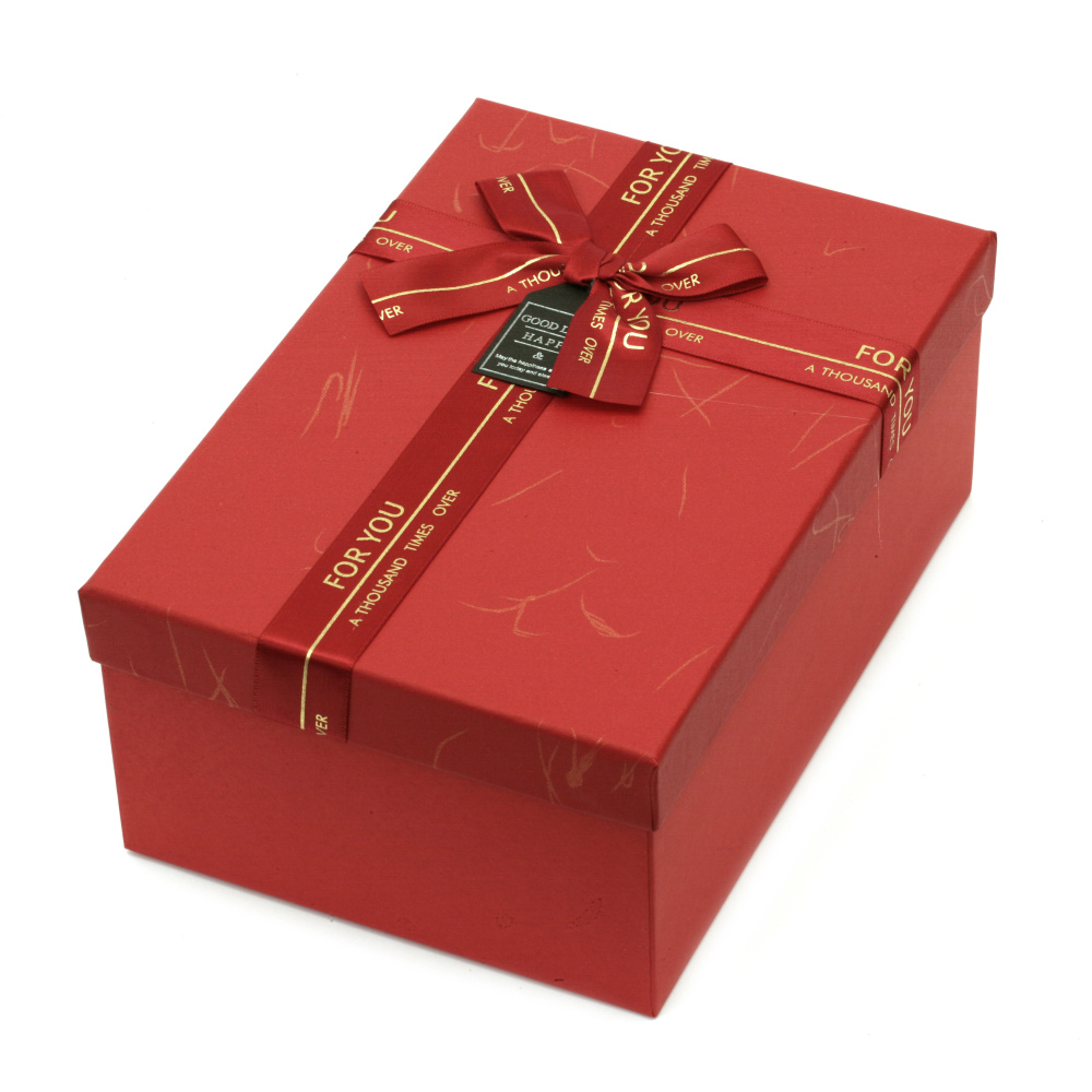 Luxury Gift Box with Ribbon /  190x120x65 mm / Red