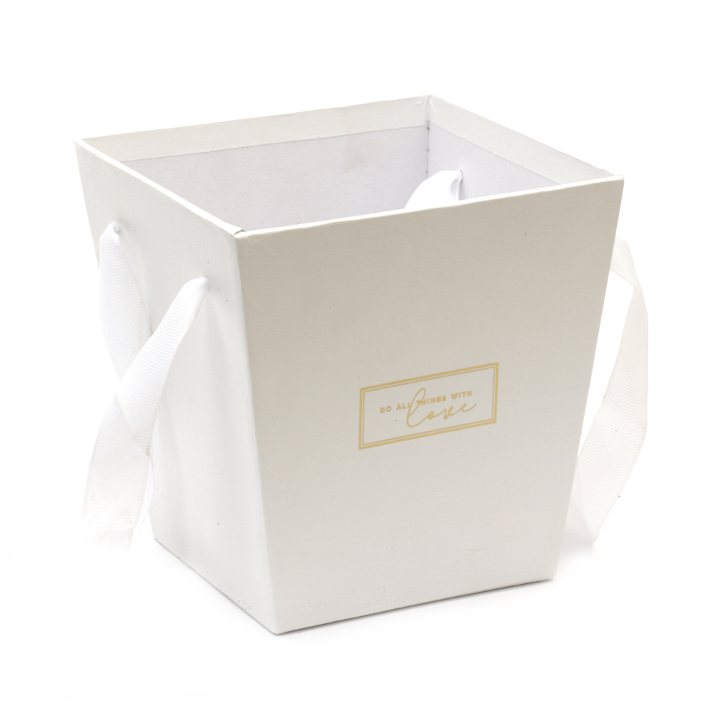 Cardboard Packaging for Flowers Bag Type / 14.5x11x15 cm / White