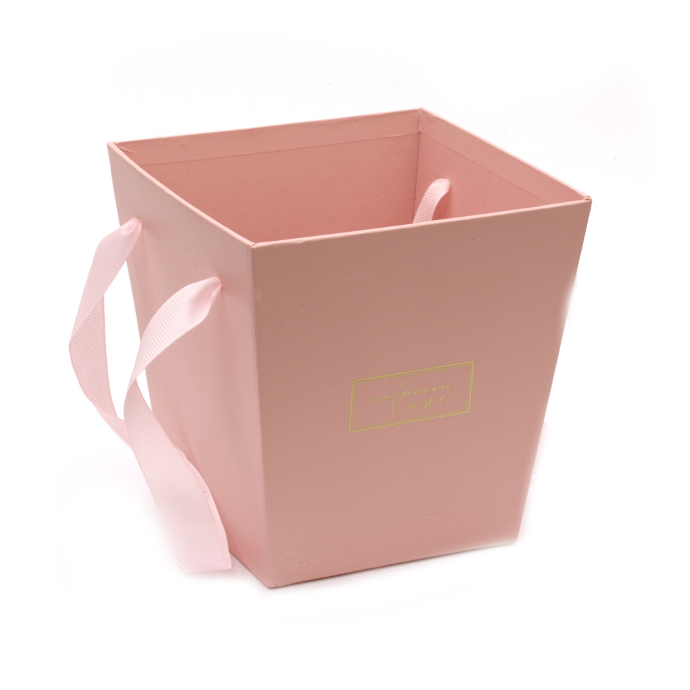 Cardboard Packaging for Flowers Bag Type / 14.5x11x15 cm / Pink