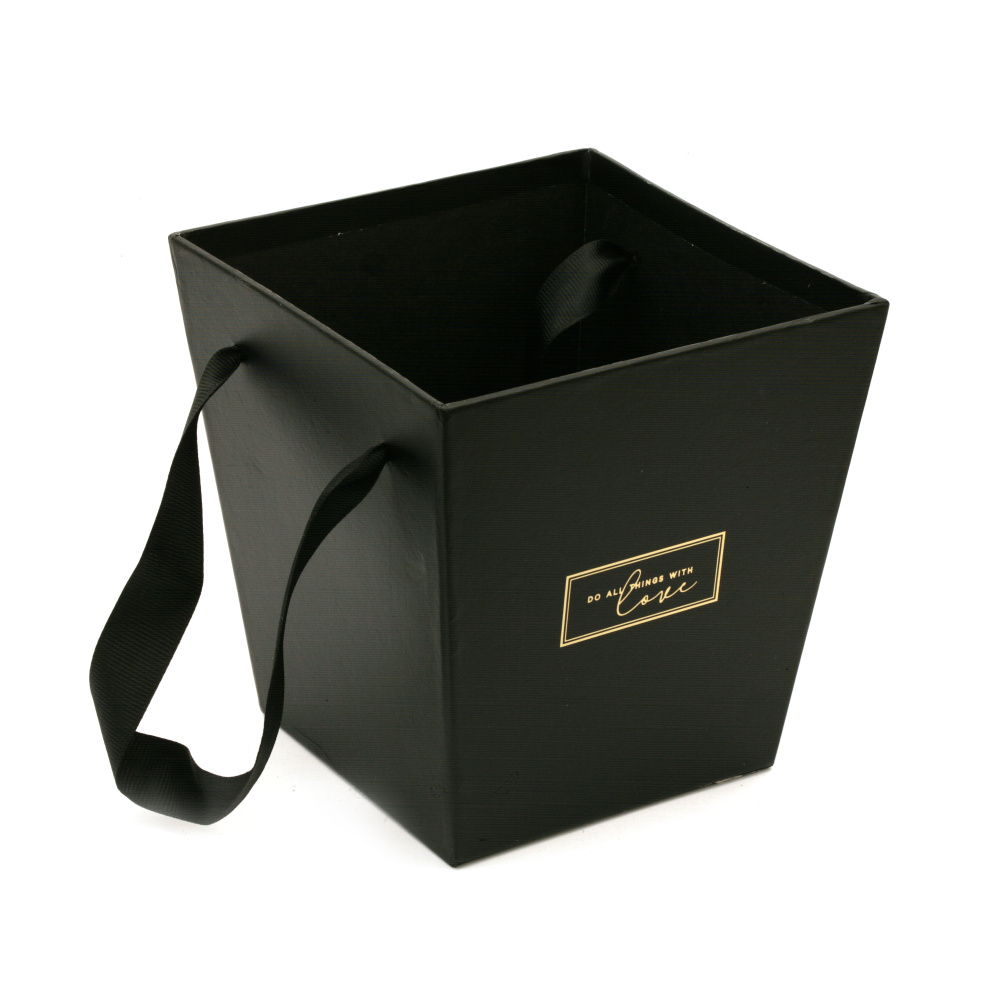 Cardboard Packaging for Flowers Bag Type / 14.5x11x15 cm / Black