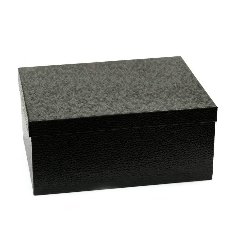 Imitation Leather Box for Gift Wrapping / 34.5x26.5x15.5 cm / Black