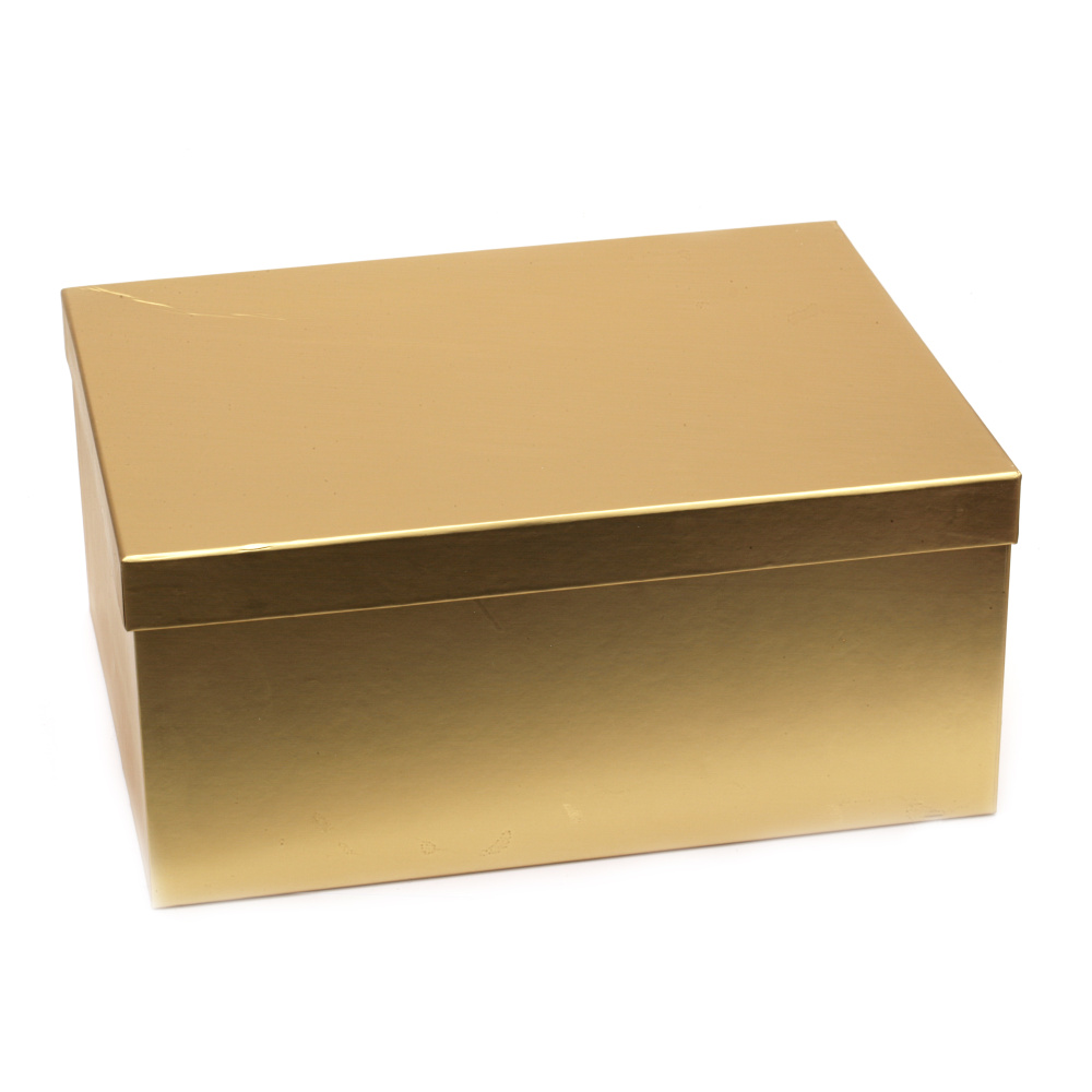 Glossy Cardboard Gift Box /  19x12x7.5 cm / Gold